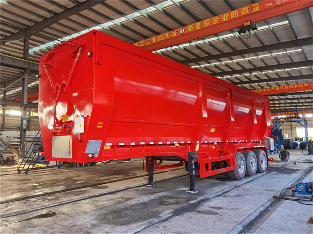 單胎5立柱UV型大廂HLV9405ZLS-履帶式傳送帶自卸半掛車